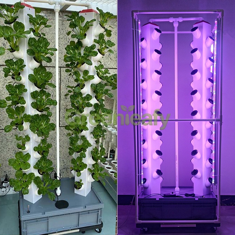 Rotating hydroponic tower garden system for growing fresh vegetables at home