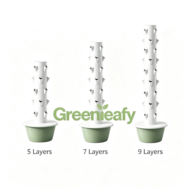 Large capacity hydroponic tower growing system for multiple plants