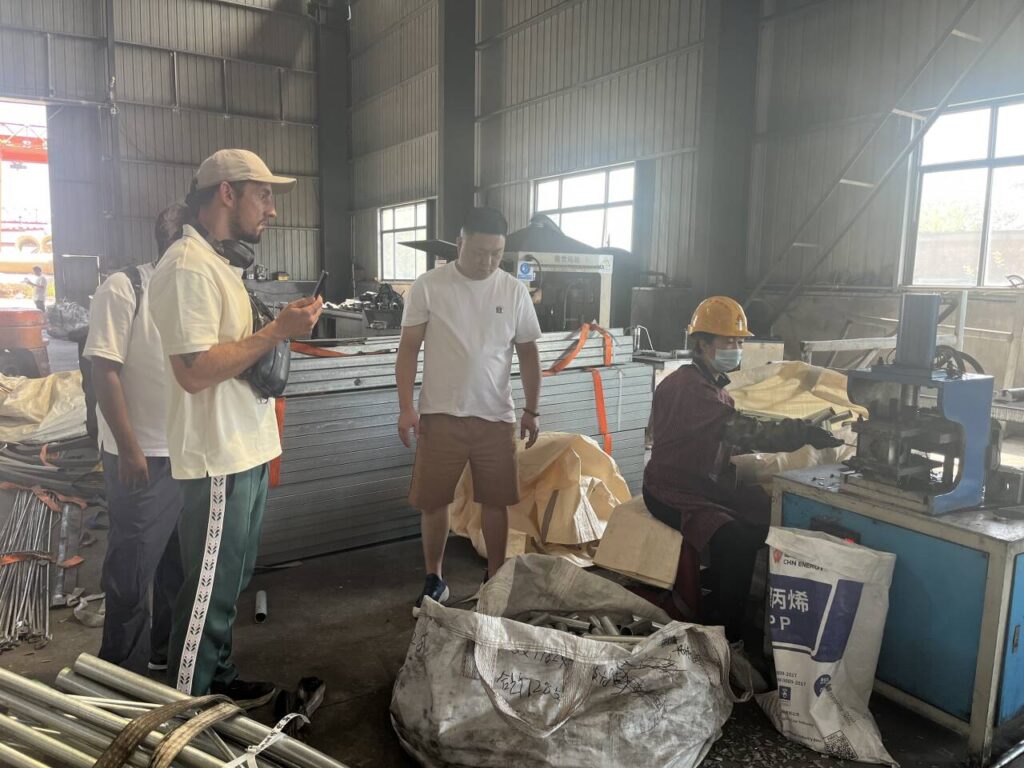 Poland customer visiting greenhouse production line in China