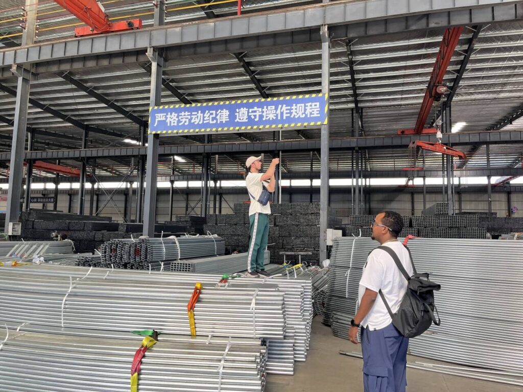 greenhouse production and steel frame manufacturing in China