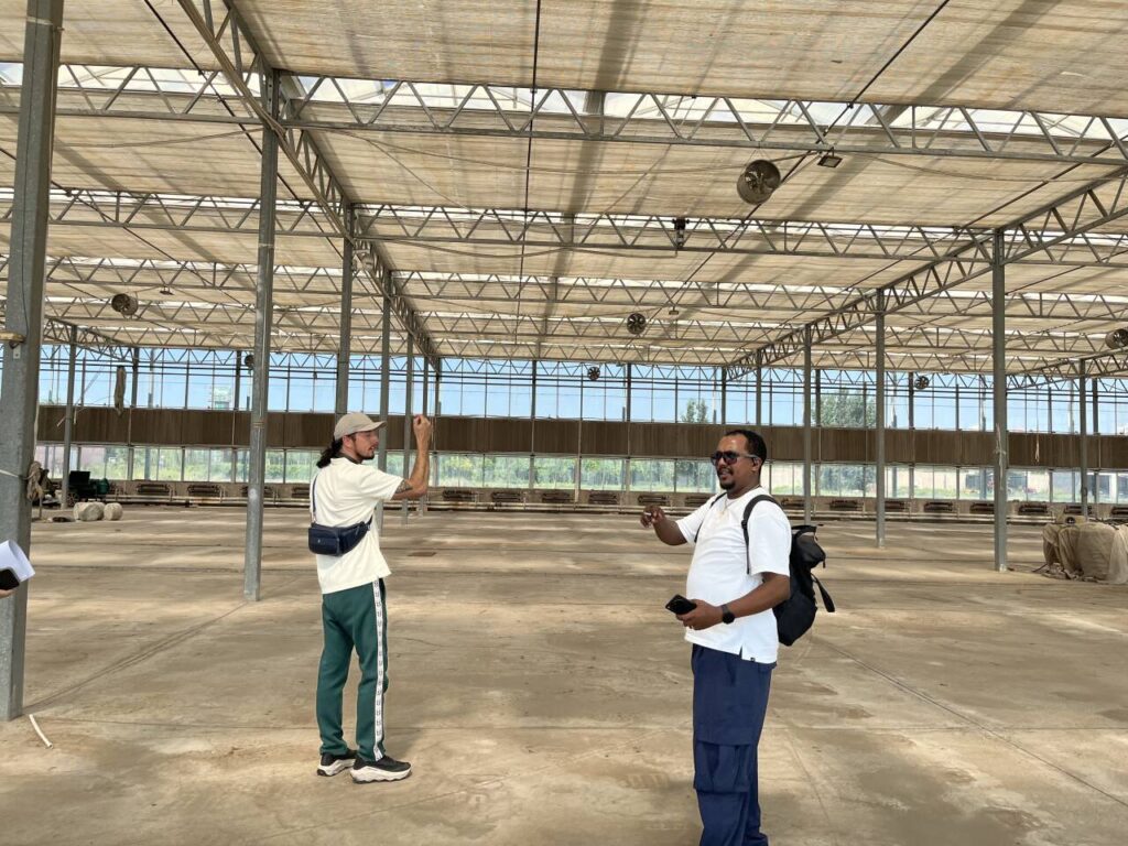 Poland customer visiting completed greenhouse project